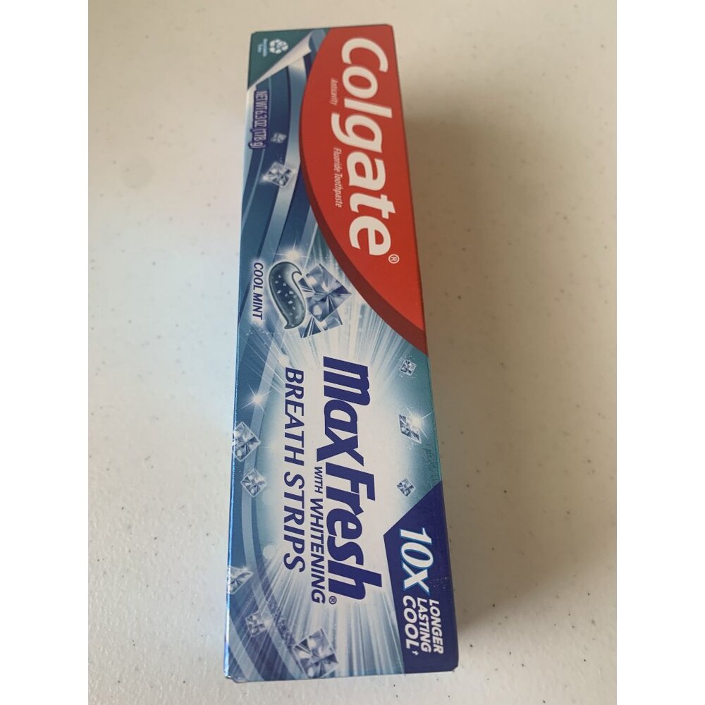 Colgate MaxFresh Cool Mint Toothpaste With Whitening Breath Strips 6 Oz Gluten F